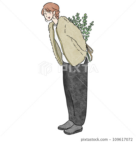 woman with eucalyptus woman with eucalyptus 109617072