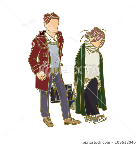 Illustration of a couple on a date 109618040