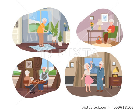 Elder people at leisure, hobby and daily routine. 109618105