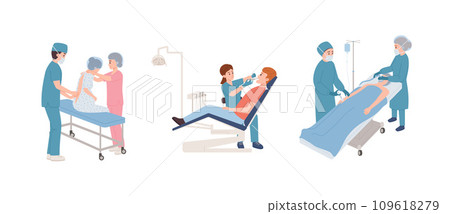 Set of doctors and patients flat style, vector illustration Set of doctors and patients flat style, vector illustration 109618279