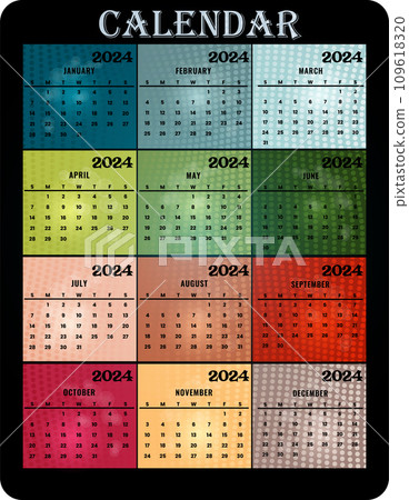Colorful wall calendar for 2024 109618320
