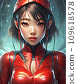 一名年輕亞洲女性的上半身插圖（AI 生成） 109618578