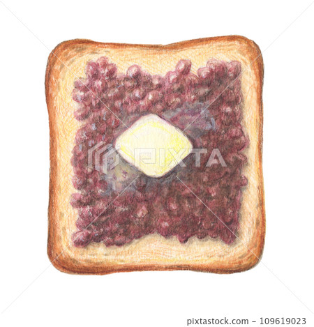 奶油吐司水彩鉛筆麵包插圖 109619023