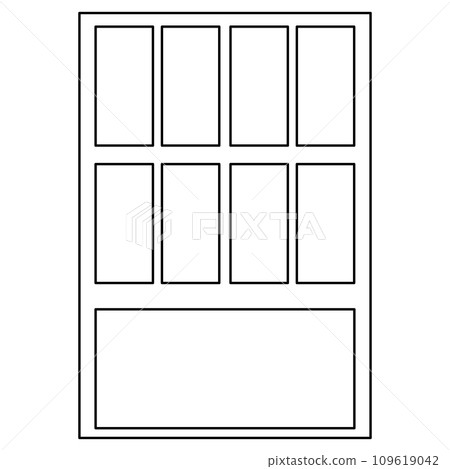Rectangular window outline for house isolated on white background. Clipart. Rectangular window outline for house isolated on white background. Clipart. 109619042