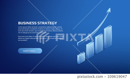 Polygonal shiny isometric chart levels and uptrend arrow on dark blue background. Market trading page template or banner. Vector. Polygonal shiny isometric chart levels and uptrend arrow on dark blue background. Market trading page template or banner. Vector. 109619047