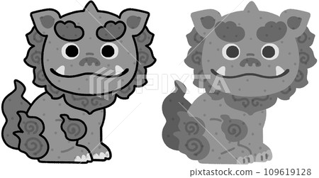 Statue of guardian dog (unshaped) 109619128