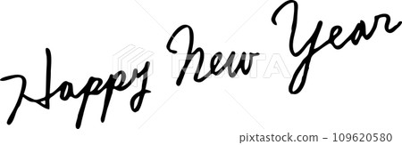 新年快樂-手寫漢字-草書-英文-新年賀卡 109620580