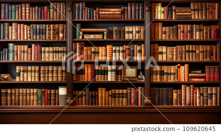 書架上擺滿了外文書籍 書架上擺滿了外文書籍 109620645