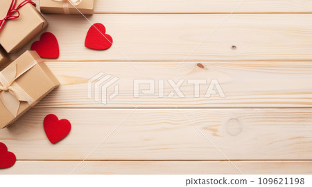 Red heart gift box Valentine 109621198