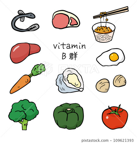 Vitamin B group_hand-drawn simple food illustration icon set 109621393