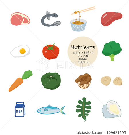 Hand drawn simple food illustration icon set 109621395