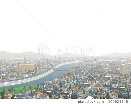 住宅區CG BG城市景觀景觀城市白色背景 109621546