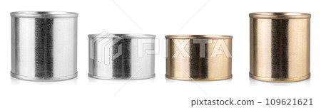 Set of cover tins isolated on white background with clipping path 109621621