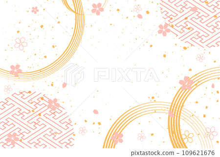 Background design with Japanese patterns 109621676