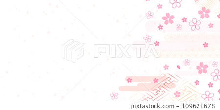 Background design with Japanese patterns 109621678