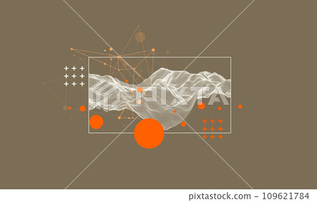 Modern science or technology elements in square. Trendy abstract background. Surface illustration. Hand drawn vector art. Modern science or technology elements in square. Trendy abstract background. Surface illustration. Hand drawn vector art. 109621784