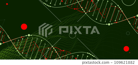 Hand drawn DNA abstract molecule. Medical science, genetic biotechnology, chemistry biology vector concept. 109621882