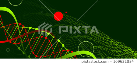 Hand drawn DNA abstract molecule. Medical science, genetic biotechnology, chemistry biology vector concept. 109621884