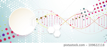 Science template, wallpaper or banner with a DNA molecules. Handmade vector illustration. 109622118