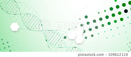 Science template, wallpaper or banner with a DNA molecules. Handmade vector illustration. Science template, wallpaper or banner with a DNA molecules. Handmade vector illustration. 109622128