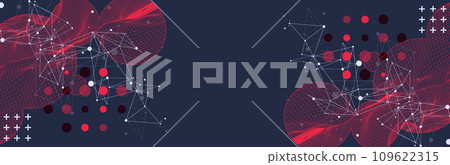 Modern science or technology elements. Trendy abstract background. Cyberspace surface illustration. Hand drawn vector. Modern science or technology elements. Trendy abstract background. Cyberspace surface illustration. Hand drawn vector. 109622315