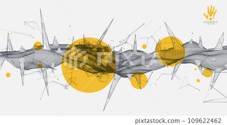 Wireframe science background with plexus effect. Futuristic handmade vector. Wireframe science background with plexus effect. Futuristic handmade vector. 109622462