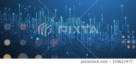 Big Data. Abstract digital futuristic vector illustration on technology background. Data mining and management concept. Hand drawn art. Big Data. Abstract digital futuristic vector illustration on technology background. Data mining and management concept. Hand drawn art. 109622477