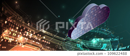 Cloud computing concept.Abstract connection technology background. Hand drawn vector. 109622488