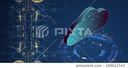 Cloud computing concept.Abstract connection technology background. Hand drawn vector. 109622542