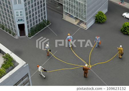 Connected businessmen AI-generated image 109623132