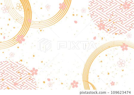 新年的背景圖。帶有日本圖案的美麗背景。 新年的背景圖。帶有日本圖案的美麗背景。 109623474