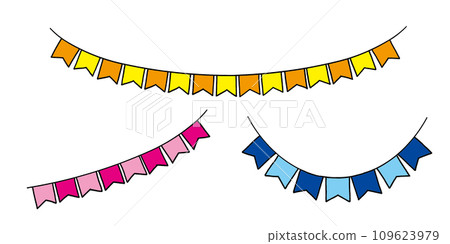 Illustration set of flag garland 109623979