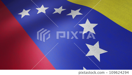 Image of close up of waving flag of venezuela Image of close up of waving flag of venezuela 109624294