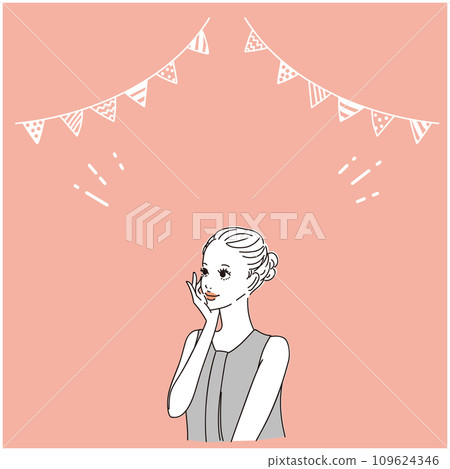 Stylish upper body of a woman with her hair tied up softly 109624346