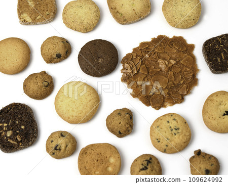 Various types of cookies white background Various types of cookies white background 109624992
