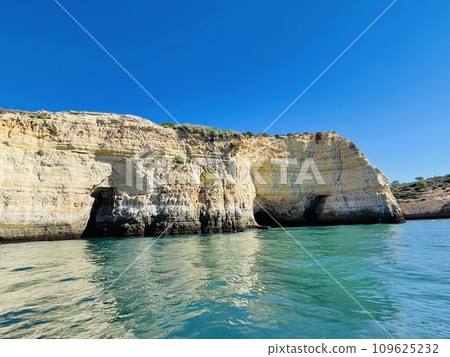 Beautiful view of Benagil Cave in Carvoeiro Algarve Portugal Beautiful view of Benagil Cave in Carvoeiro Algarve Portugal 109625232