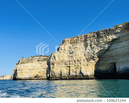 Beautiful view of Benagil Cave in Carvoeiro Algarve Portugal Beautiful view of Benagil Cave in Carvoeiro Algarve Portugal 109625244