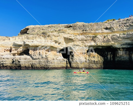Beautiful view of Benagil Cave in Carvoeiro Algarve Portugal 109625251