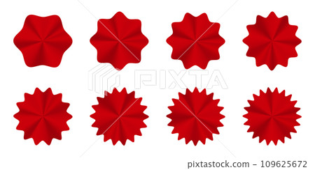 Set of empty red gradient price sticker. Sale or discount sticker. Special offer price tag. Vector illustration 109625672