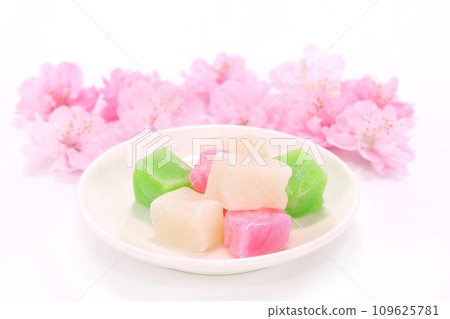 節慶麻糬桃花桃花節亮麗背景 109625781