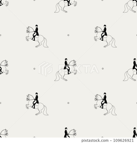 Repetitive texture with riders and horses. Repetitive texture with riders and horses. 109626921