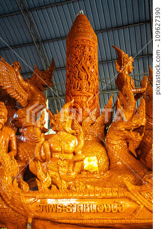 Wax carvings and sculptures in Wat Phra That Nong Bua, in Ubon, Thailand Wax carvings and sculptures in Wat Phra That Nong Bua, in Ubon, Thailand 109627390
