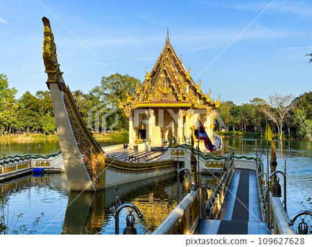 Wat Sa Prasan Suk or Wat Ban Na Muang boat temple in Ubon, Thailand Wat Sa Prasan Suk or Wat Ban Na Muang boat temple in Ubon, Thailand 109627628