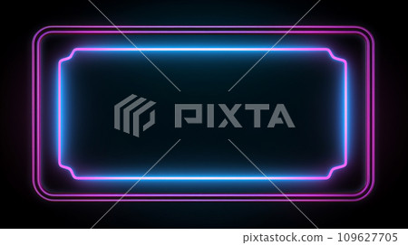 Neon frame on black background. Generative AI 109627705