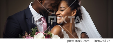 African American wedding couple 109628176
