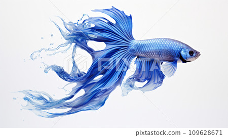 Siamese fighting fish on isolated white background. Generative AI Siamese fighting fish on isolated white background. Generative AI 109628671