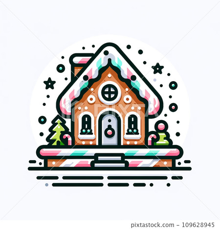 Cute candy house illustration material Cute candy house illustration material 109628945