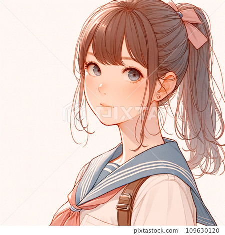 綁著馬尾的女孩看著這裡 綁著馬尾的女孩看著這裡 109630120