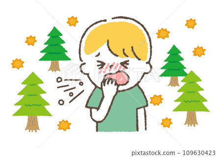 A child suffering from hay fever. A child suffering from hay fever. 109630423