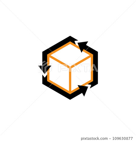 Delivery Box Arrows hexagon Logo Delivery Box Arrows hexagon Logo 109630877